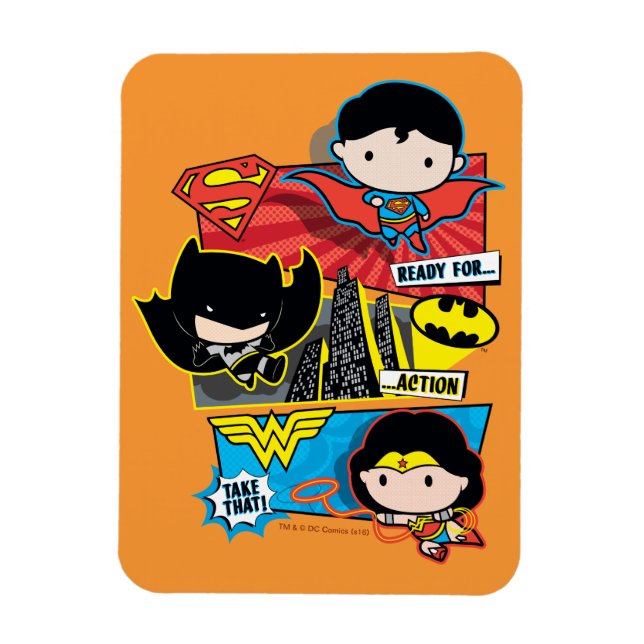 Chibi Heroes Ready For Action! Magnet (Vertical)