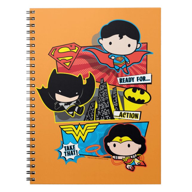 Chibi Heroes Ready For Action! Notebook (Front)