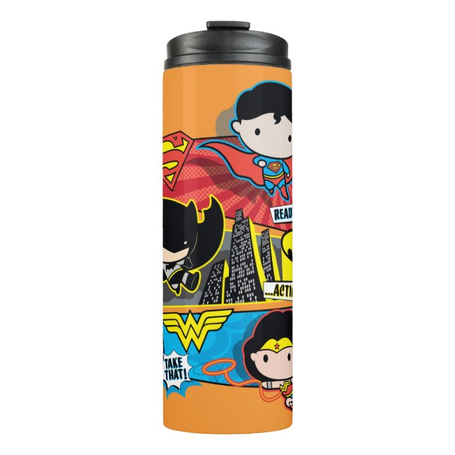 Chibi Heroes Ready For Action! Thermal Tumbler (Front)