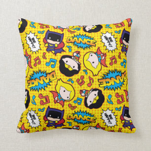 Chibi Heroine Dance Pattern Throw Pillow