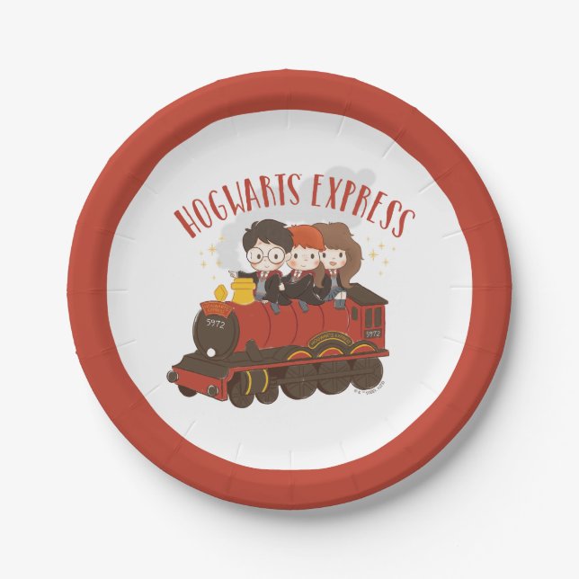 Chibi HOGWARTS EXPRESS™ Ride Paper Plates (Front)