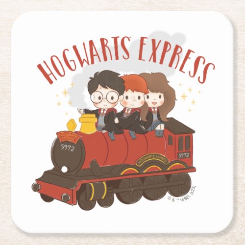 Chibi HOGWARTS EXPRESS Ride Square Paper Coaster