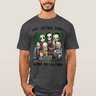 Chibi Horror Just Sitting Here Waiting On Hallowee T-Shirt