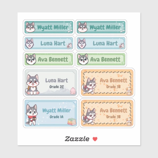 Chibi Husky Name Labels (Sheet)