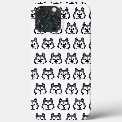 Chibi Husky patern _ cartoon dog style iPhone 13 Pro Max Case