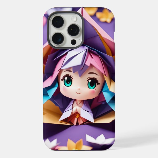 Chibi in origami iPhone case (Back)