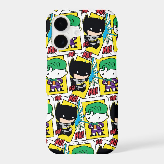 Chibi Joker and Batman Playing Card Pattern Case-Mate iPhone Case (Back)