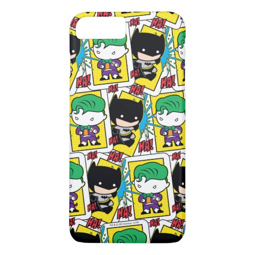 Chibi Joker and Batman Playing Card Pattern iPhone 8 Plus/7 Plus Case