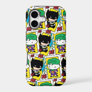 Chibi Joker and Batman Playing Card Pattern iPhone 17 Case
