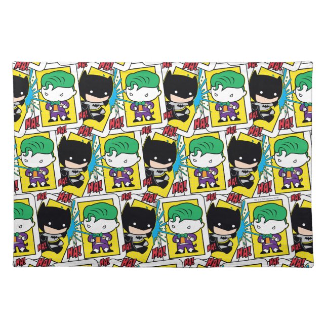 Chibi Joker and Batman Playing Card Pattern Placemat (Front)