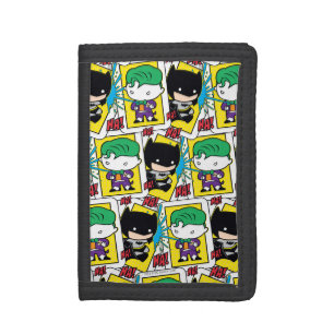 Chibi Joker and Batman Playing Card Pattern Tri-fold Wallet
