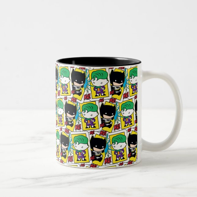 Chibi Joker and Batman Playing Card Pattern Two-Tone Coffee Mug (Right)