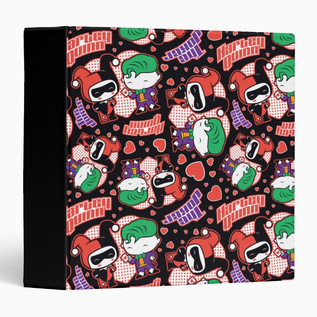 Chibi Joker and Harley Heart Pattern Binder (Front/Spine)