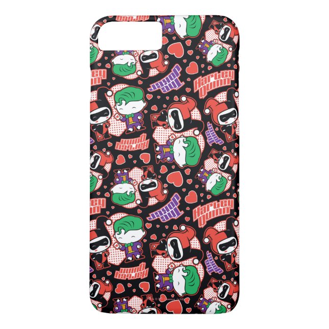 Chibi Joker and Harley Heart Pattern Case-Mate iPhone Case (Back)