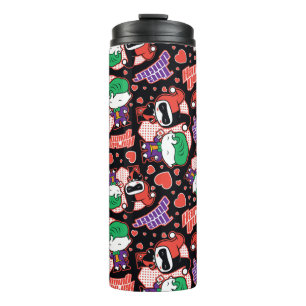 Chibi Joker and Harley Heart Pattern Thermal Tumbler
