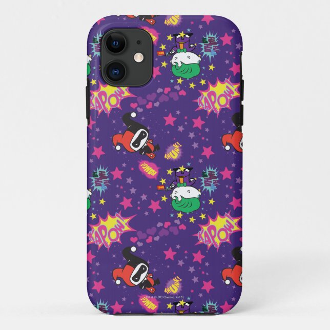 Chibi Joker and Harley Pattern Case-Mate iPhone Case (Back)