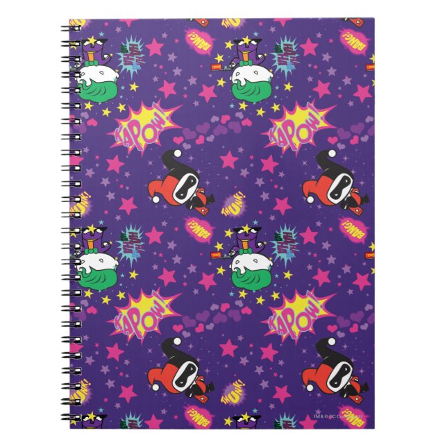 Chibi Joker and Harley Pattern Notebook (Front)