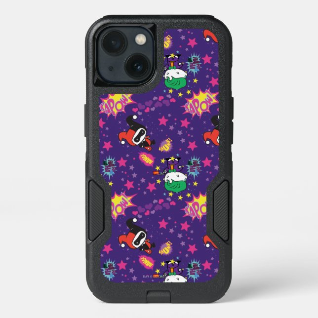 Chibi Joker and Harley Pattern Otterbox iPhone Case (Back)