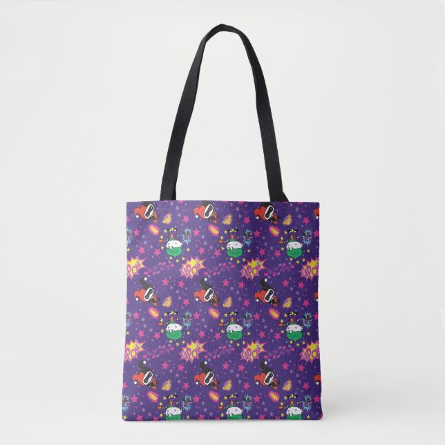 Chibi Joker and Harley Pattern Tote Bag (Front)
