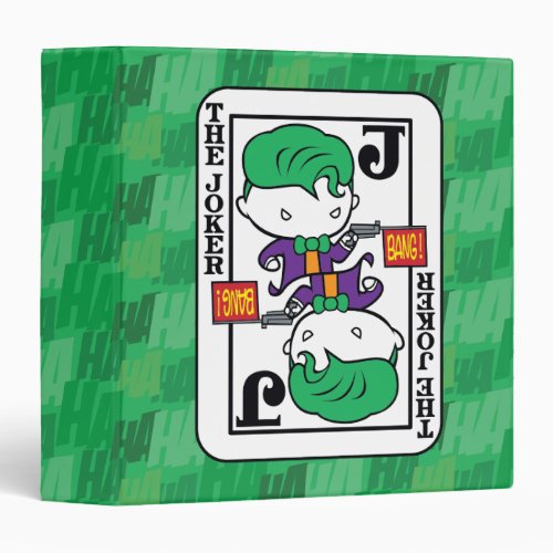 Chibi Joker Playing Card 3 Ring Binder