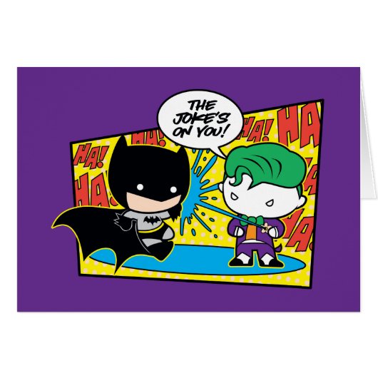 Chibi Joker Pranking Chibi Batman Cards (Front Horizontal)