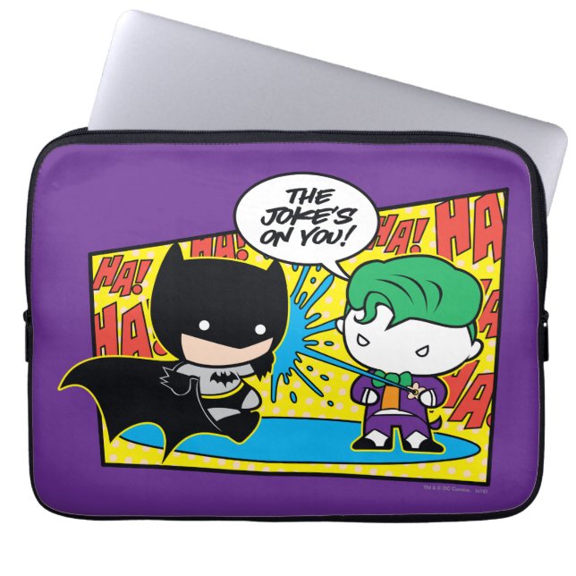 Chibi Joker Pranking Chibi Batman Laptop Sleeve (Front)