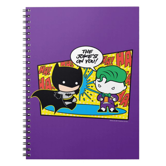Chibi Joker Pranking Chibi Batman Notebook (Front)