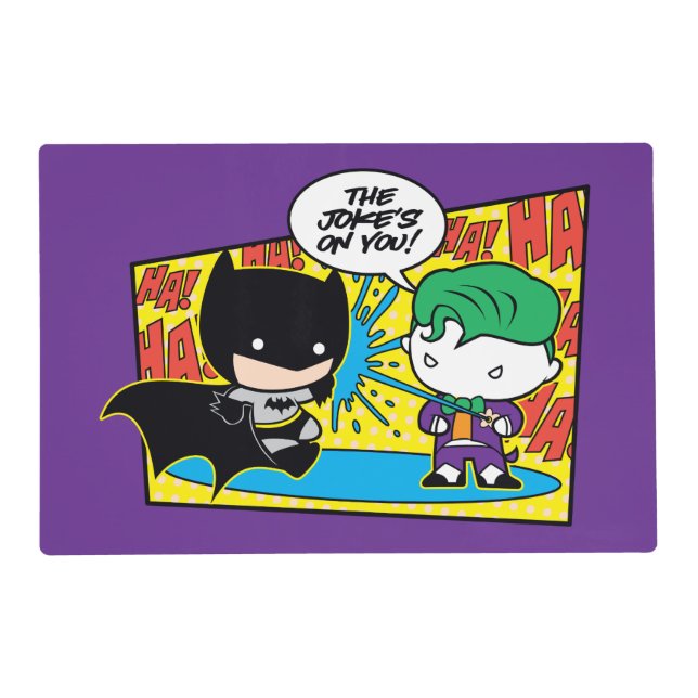 Chibi Joker Pranking Chibi Batman Placemat (Front)