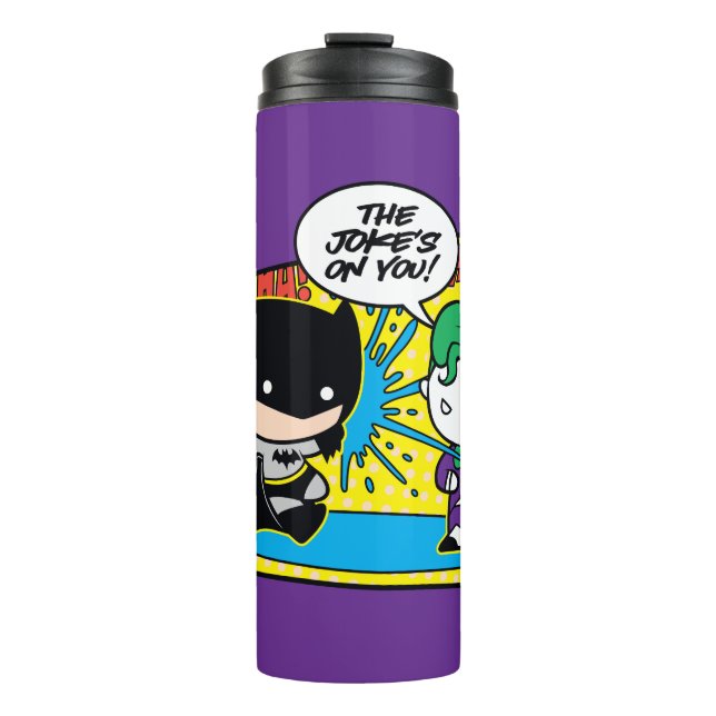 Chibi Joker Pranking Chibi Batman Thermal Tumbler (Front)