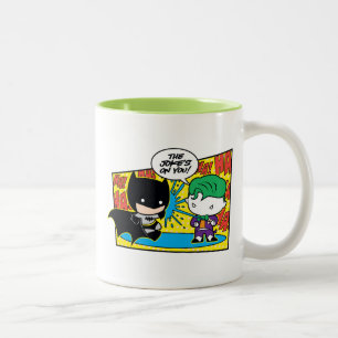 Chibi Joker Pranking Chibi Batman Two-Tone Coffee Mug