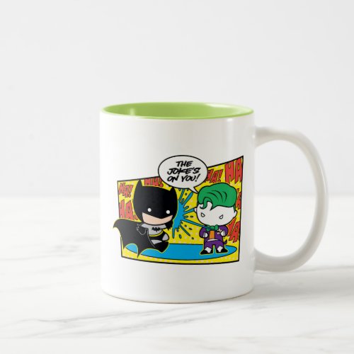 Chibi Joker Pranking Chibi Batman Two_Tone Coffee Mug