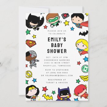 Chibi Justice League Baby Shower Invitation by justiceleague at Zazzle