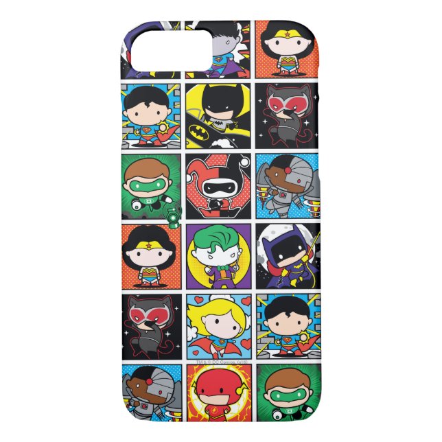 Chibi Justice League Character Pattern Case-Mate iPhone Case (Back)