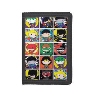 Chibi Justice League Character Pattern Tri-fold Wallet