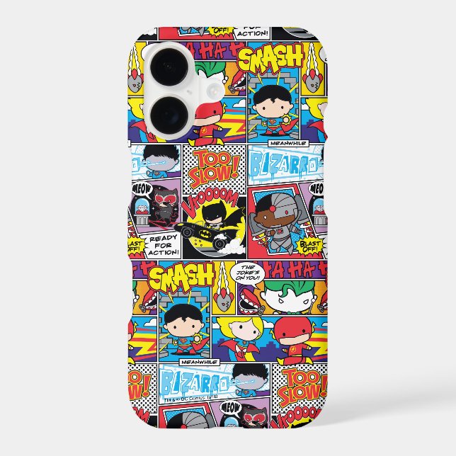Chibi Justice League Comic Book Pattern Case-Mate iPhone Case (Back)