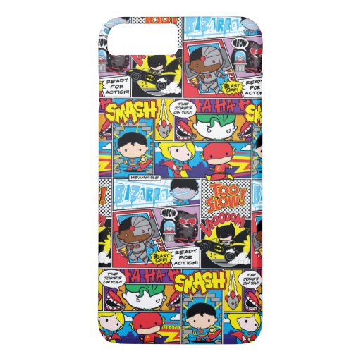 Chibi Justice League Comic Book Pattern iPhone 8 Plus/7 Plus Case
