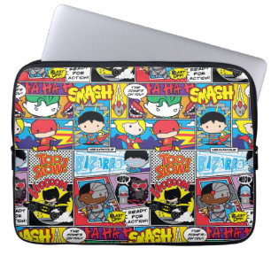 Chibi Justice League Comic Book Pattern Laptop Sleeve