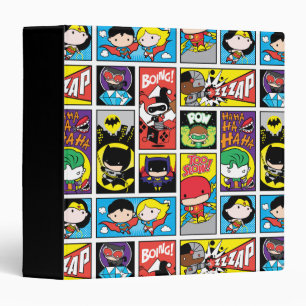 Chibi Justice League Compilation Pattern 3 Ring Binder