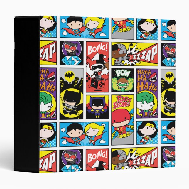 Chibi Justice League Compilation Pattern 3 Ring Binder (Front/Spine)