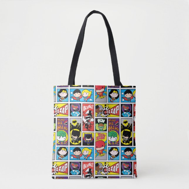 Chibi Justice League Compilation Pattern Tote Bag (Front)