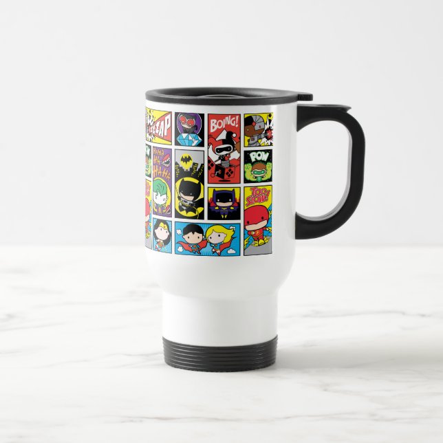 Chibi Justice League Compilation Pattern Travel Mug (Right)