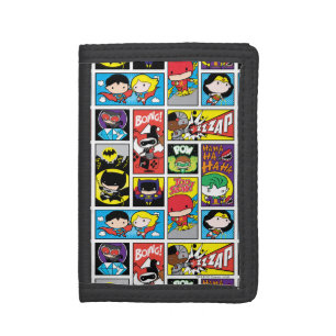 Chibi Justice League Compilation Pattern Tri-fold Wallet
