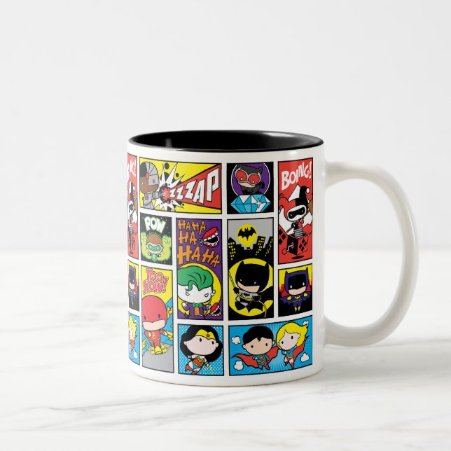 Chibi Justice League Compilation Pattern Two-Tone Coffee Mug (Right)