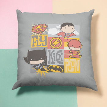 Chibi Justice League | Fly  Kick  Run Throw Pillow by justiceleague at Zazzle