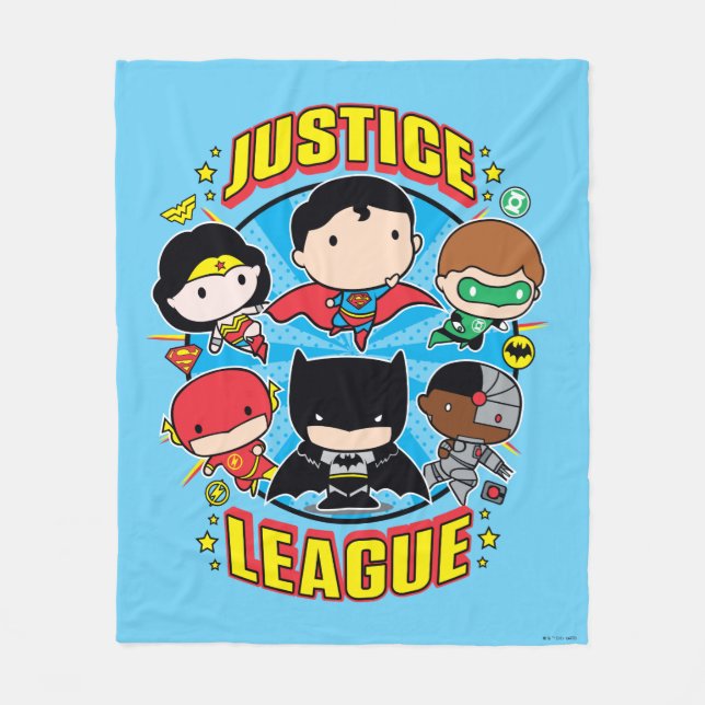 Chibi Justice League Group Fleece Blanket (Front)