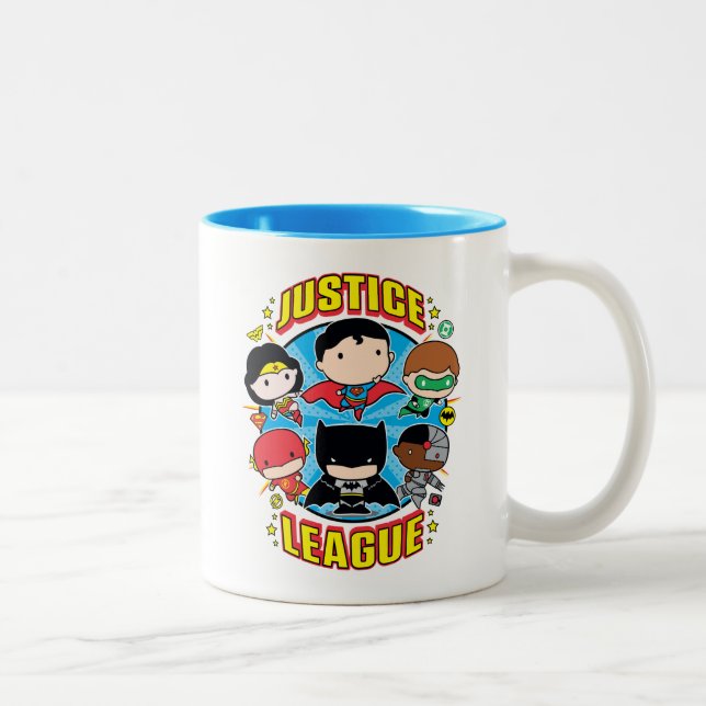 Chibi Justice League Group Two-Tone Coffee Mug (Right)
