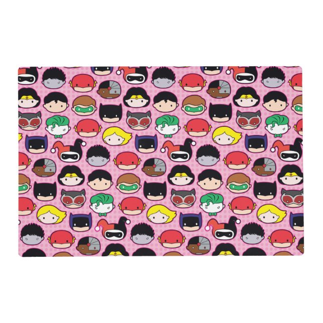 Chibi Justice League Head Pattern Placemat (Front)