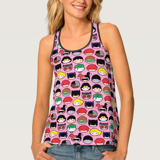 Chibi Justice League Head Pattern Tank Top (Front)