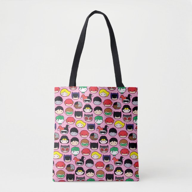 Chibi Justice League Head Pattern Tote Bag (Front)
