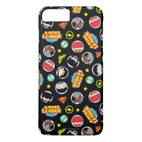 Chibi Justice League Heroes and Logos Pattern